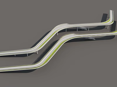modern landscape bridge 3d model