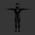 Futuristic Humanoid Robot Character With Intricate Mechanical Body And Outstretched Arms