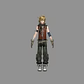Game Movie Character With Blonde Hair Sleeveless Vest Dark Pants And Gloves
