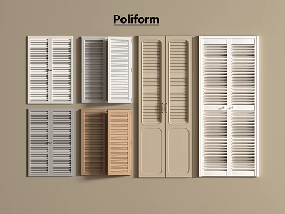 Poliform Modern Louvered Doors And Panels In Various Colors And Styles 3d model