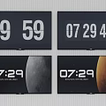 TV Screen Displaying Time Date Moon Image And Planet View Digital Content 3d model