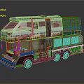 Custom Double Decker Bus With Vintage Industrial Design Rust Accents And Multiple Wheels