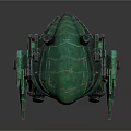 Sci Fi Green Armored Mechanical Creature With Red Eyes And Robotic Limbs 3d model
