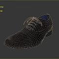 Black Leather Dress Shoes With Blue Interior And Lace Up Design For Formal Occasions