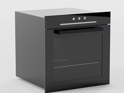 Stylish Modern Kitchen Appliance Black Oven Featuring Glass Door And Control Panel 3d model