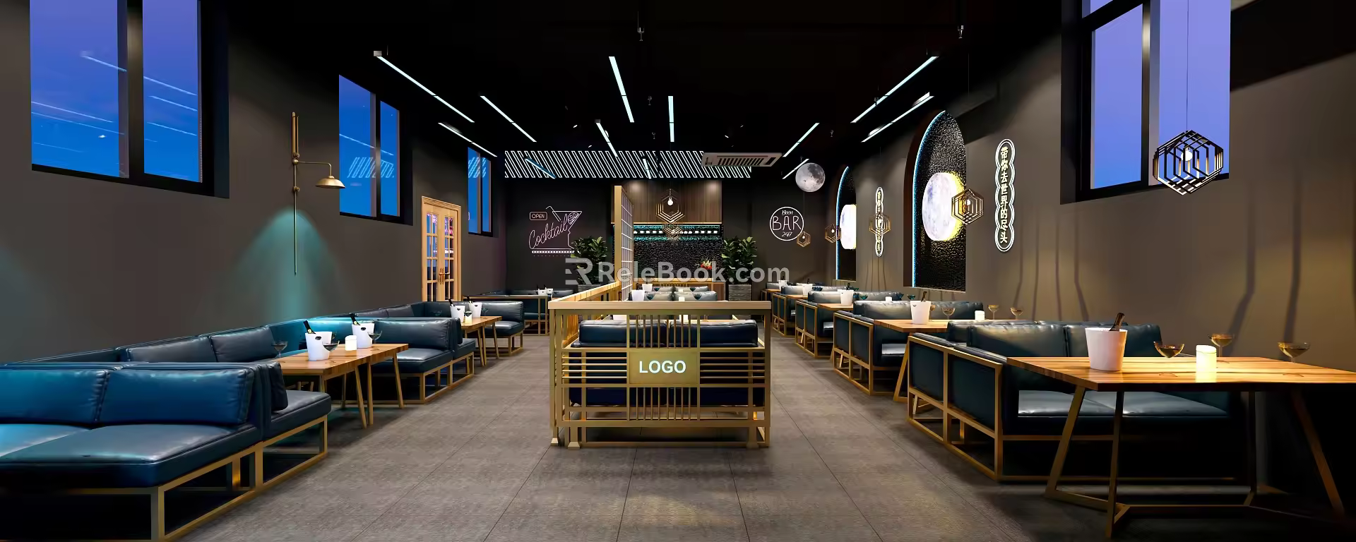 Modern Bar Simple Bistro 3d model