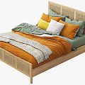 Double Bed 3D Model Realistic Bed Double Bed Bedroom Pillow 3d model