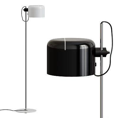 Modern Sleek Floor Lamp With Black Shade And Metal Stand Design 3d model