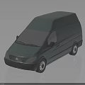 Modern Blue Cargo Van With High Roof Sleek Design And Reflective Surface