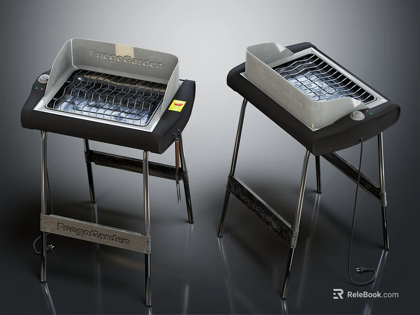Portable Outdoor Grills With Metal Grates And Sturdy Stands For Barbecue Cooking 3d model 