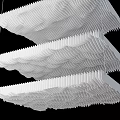 Layered Modern White Suspended Ceiling with Wavy Pleated Design Elements