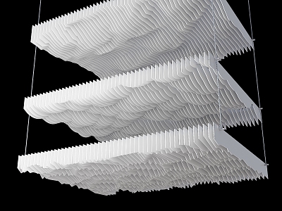 Special-Shaped Ceiling Grille Ceiling Curved Ceiling Wave Ceiling Corrugated Grille Ceiling 3d model