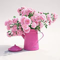 Pink Watering Can Vase With Fresh Pink Roses And Matching Lid