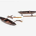 Handcrafted Wooden Boat Models Showcased On Stands With Natural Wood Texture And Classic Design