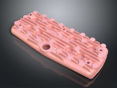 Pink Metal Automotive Cylinder Head Engine Part With Multiple Cooling Holes 3d model
