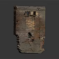 Old Weathered Brick Wall With Damaged Sections And Holes Rough Texture