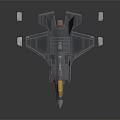 Advanced Fighter Jet With Gray Body And Yellow Cockpit Sleek Design And Attached White Components