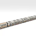 Modern City Commuter Train With Multiple Carriages Large Front Windows And Brown Black Exterior