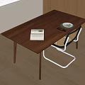Middle-style dining tables and chairs 3d model