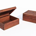 Vintage Rustic Wooden Boxes With Open And Closed Lid Designs 3d model