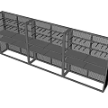 Black Metal Grid Design Multi Tier Open Structure Retail Display Shelf 3d model
