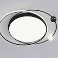 Modern Minimalist Ceiling Light With Black White Rings And Spherical Decorations 3d model