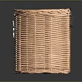 Light Brown Wicker Basket With Heart Shaped Top And Metal Buckle For Daily Use
