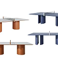 Modern Ping Pong Tables With Orange Blue Legs And White Tabletop Design