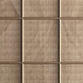 Modern Woven Room Divider with Metal Frame and Natural Fiber Panels for Interior Space Separation