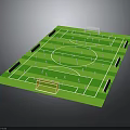 Standard Football Field Architecture With Green Turf White Lines And Goalposts