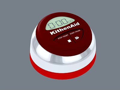 Smart Red Silver KitchenAid Timer Wi Fi Connected For Cooking Time Management 3d model