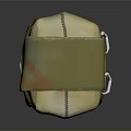 Durable Yellow Storage Bag With Green Lid And Brown Straps For Daily Life Use