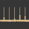 Wooden Abacus with Beads on Rods and Wooden Base as Daily Living Essential