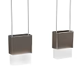 Modern Square Dark Brown Pendant Lights With Glowing Reflection For Interior Design 3d model