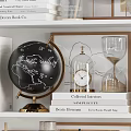 Decorative Ornament Set for Living Room Shelf with Books Woven Vase and Pen Holder