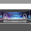Smart Laboratory Interior With Holographic Projection Blue Interface And Person Operating Digital Device 3d model