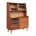 Modern Natural Wood Sideboard With Drawers Shelves Mesh Design And Storage Cabinet