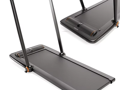Black Modern Treadmill For Home Fitness Portable Folding Running Machine 3d model