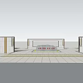 Main Entrance Gate With Symmetrical Pillars And Lush Green Trees Around