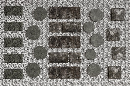 Chinese Landscape Ting Step Mill Old Slate Green Slate Stone Garden Paving Stone Path Pebbles 3d model