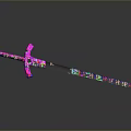 Vibrant Fantasy Weapon Sword With Pink Hilt Multicolored Blade And Shiny Reflection
