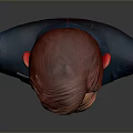 3D Rendered Man With Red Hair Blue Eyes Dark Blue Suit And Black Bow Tie