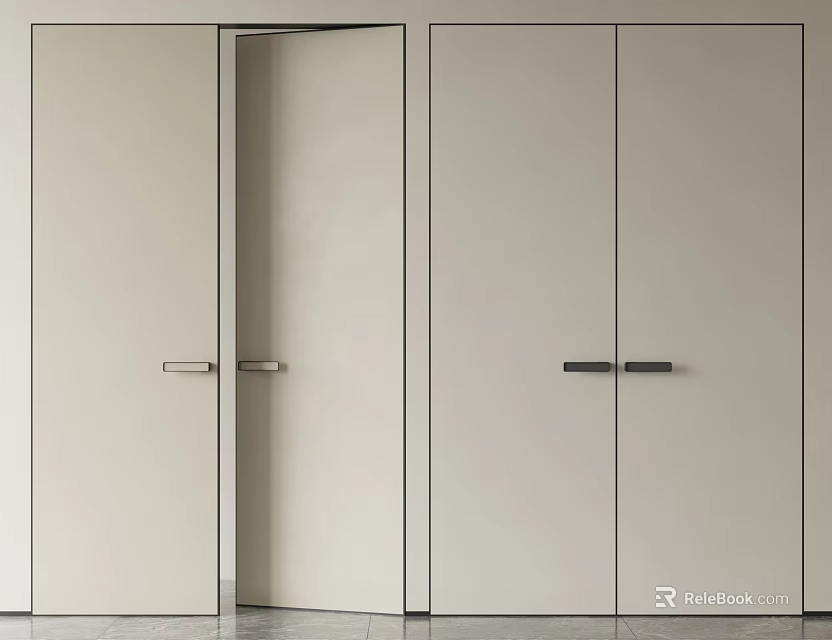 Minimalist Sliding Swing Door Design For Home Interiors 3d model 