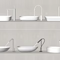 Modern Washbasin Designs Featuring Various Faucet Styles and White Basins