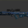 Blue Modern Sniper Rifle With Tactical Scope And Sleek Design Elements For Shooting 3d model