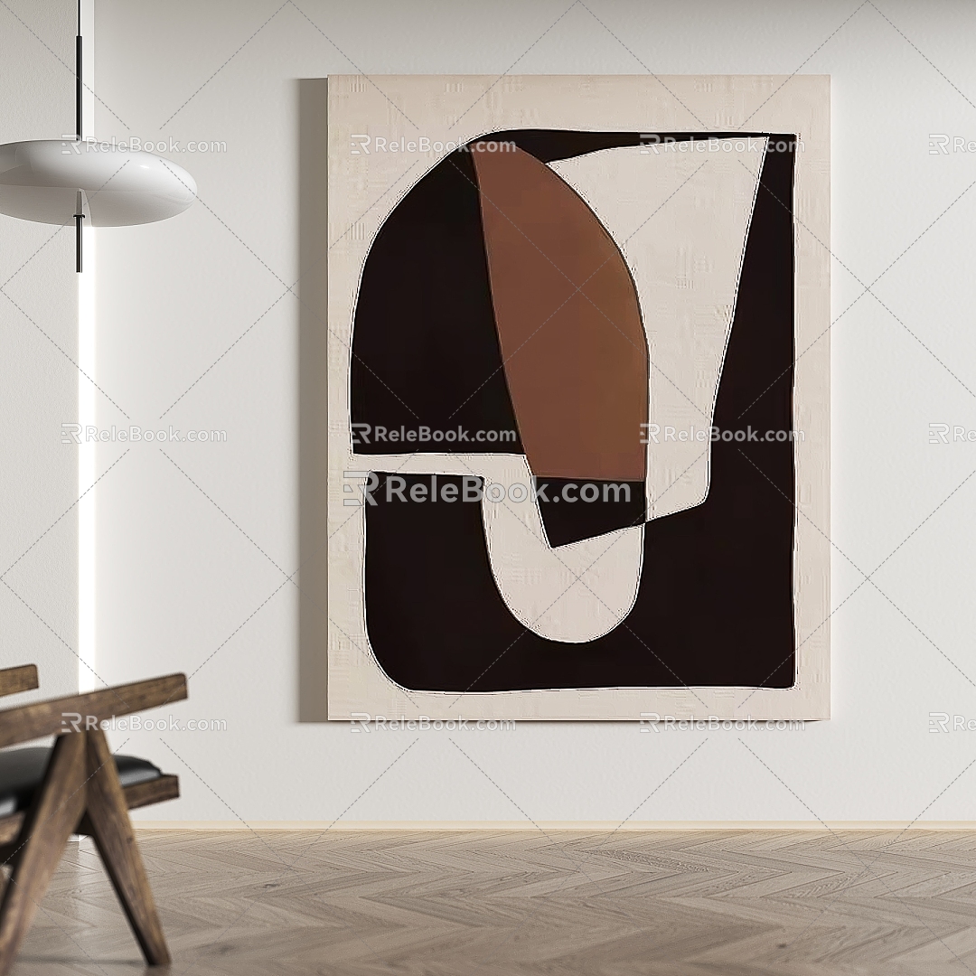 Modern abstract decorative painting 3d model