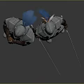 Medieval Knightly Weapons Held by Armored Knights in Blue and Silver Armor
