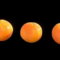 Fresh Ripe Oranges Arranged In A Straight Row On Black Background
