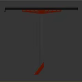 Black Office Desk With Modern Metal Legs And Red Accent Support Bases