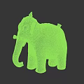 Antique Elephant Sculpture with Carved Textured Surface and Saddle Like Decorative Details